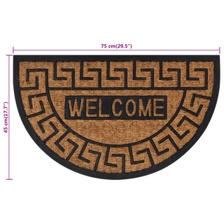 Door Mat Half Round 45x75 cm Rubber and Coir - Giant Lobelia