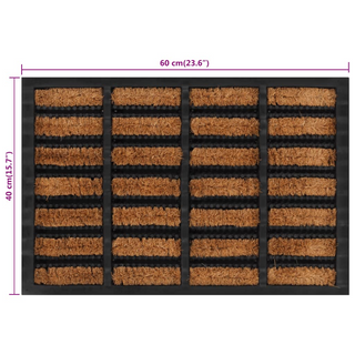 Door Mat Rectangular 40x60 cm Rubber and Coir - Giant Lobelia