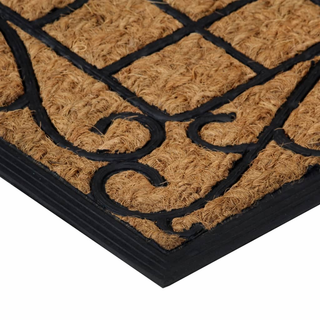 Door Mat Rectangular 45x75 cm Rubber and Coir - Giant Lobelia