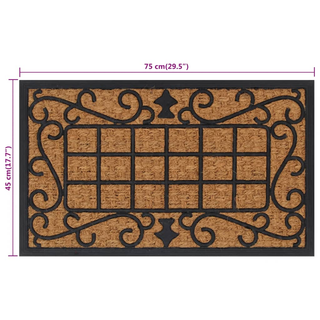 Door Mat Rectangular 45x75 cm Rubber and Coir - Giant Lobelia