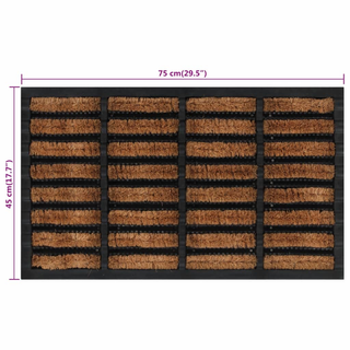 Door Mat Rectangular 45x75 cm Rubber and Coir - Giant Lobelia