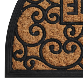 Door Mat Half Round 45x75 cm Rubber and Coir - Giant Lobelia