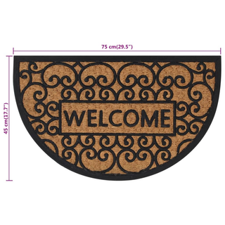 Door Mat Half Round 45x75 cm Rubber and Coir - Giant Lobelia