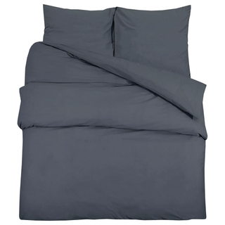 vidaXL Duvet Cover Set Anthracite 200x220 cm Cotton - Giant Lobelia