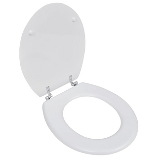 WC Toilet Seat MDF Lid Simple Design White - Giant Lobelia