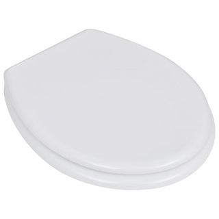 WC Toilet Seat MDF Lid Simple Design White - Giant Lobelia