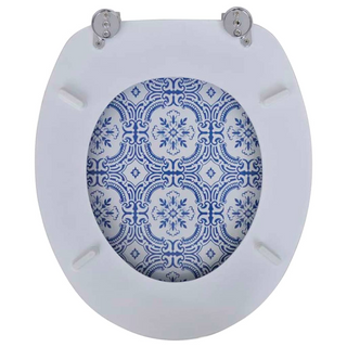 Toilet Seat with MDF Lid Porcelain Design - Giant Lobelia