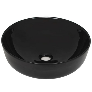 Basin Ceramic Round Black 41.5x13.5 cm - Giant Lobelia