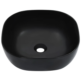 Wash Basin 42.5x42.5x14.5 cm Ceramic Black - Giant Lobelia