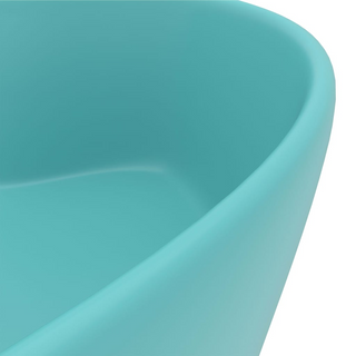 vidaXL Luxury Wash Basin with Overflow Matt Light Green 36x13 cm Ceramic - Giant Lobelia