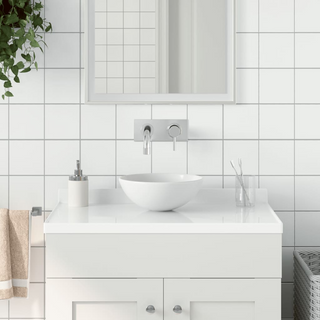 Bathroom Sink Ceramic Matt White Round - Giant Lobelia