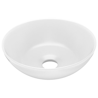 Bathroom Sink Ceramic Matt White Round - Giant Lobelia