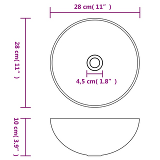 Bathroom Sink Ceramic Matt White Round - Giant Lobelia