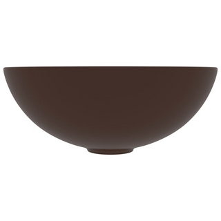 Bathroom Sink Ceramic Dark Brown Round - Giant Lobelia