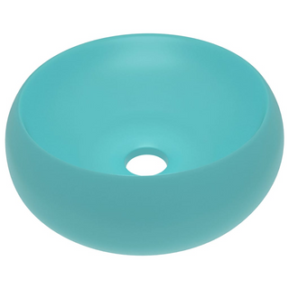 vidaXL Luxury Wash Basin Round Matt Light Green 40x15 cm Ceramic - Giant Lobelia