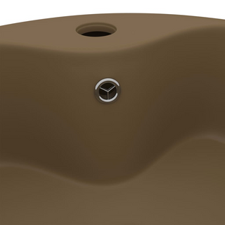 vidaXL Luxury Wash Basin with Overflow Matt Cream 36x13 cm Ceramic - Giant Lobelia