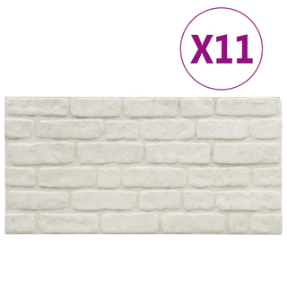 3D Wall Panels with White Brick Design 11 pcs EPS - Giant Lobelia