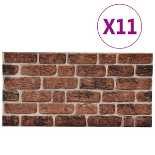 3D Wall Panels with Dark Brown Brick Design 11 pcs EPS - Giant Lobelia