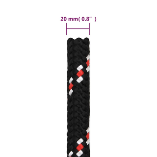 Boat Rope Black 20 mm 50 m Polypropylene - Giant Lobelia