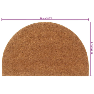 Door Mat Natural Half Round 50x80 cm Tufted Coir - Giant Lobelia