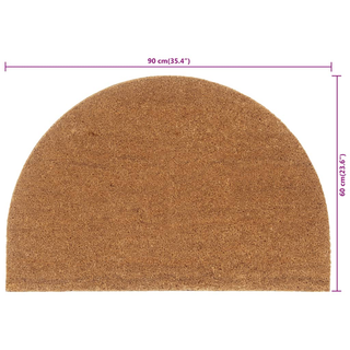 Door Mat Natural Half Round 60x90 cm Tufted Coir - Giant Lobelia