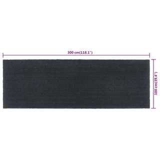 Door Mat Dark Grey 100x300 cm Tufted Coir - Giant Lobelia