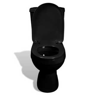 vidaXL Toilet With Cistern Black - Giant Lobelia