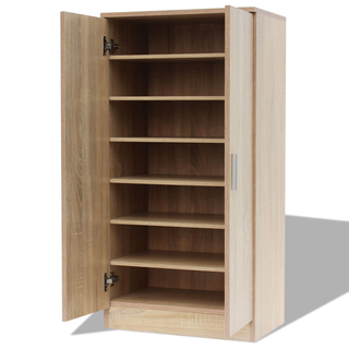 Shoe Cabinet 7 Shelves Oak - Giant Lobelia