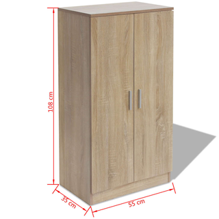 Shoe Cabinet 7 Shelves Oak - Giant Lobelia