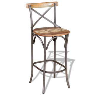 Bar Chair Solid Reclaimed Wood - Giant Lobelia