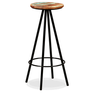 Bar Stools 4 pcs - Solid Reclaimed Wood - Industrial Style and Durability - Giant Lobelia