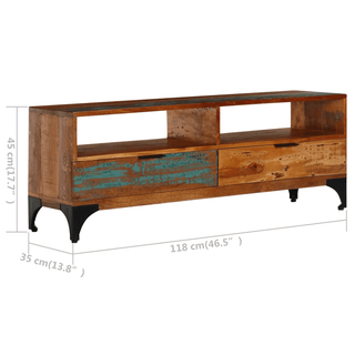 vidaXL TV Cabinet - Solid Reclaimed Wood, Vintage Style - Antique-Style Charm with Ample Storage Space - Giant Lobelia