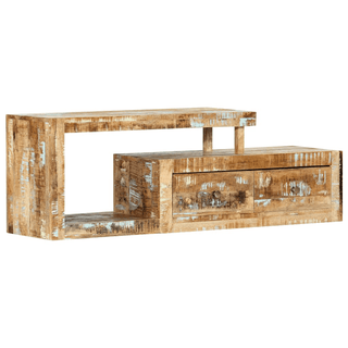 vidaXL TV Cabinet 120x30x40 cm Solid Reclaimed Wood - Classic-style Wooden TV Stand with Drawers and Compartment - Giant Lobelia