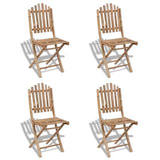 vidaXL Foldable Outdoor Chairs Bamboo 4 pcs - Giant Lobelia