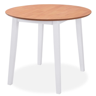 vidaXL Dining Set 3 Pieces MDF and Rubberwood White - Giant Lobelia