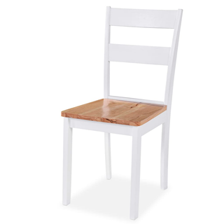 vidaXL Dining Set 3 Pieces MDF and Rubberwood White - Giant Lobelia