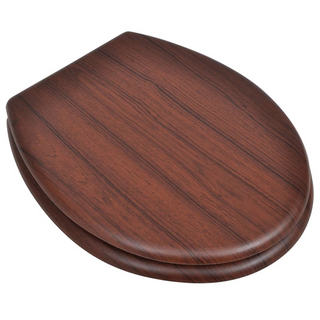 Toilet Seats with Lids 2 pcs MDF Brown - Giant Lobelia