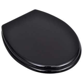 Toilet Seats with Lids 2 pcs MDF Black - Giant Lobelia