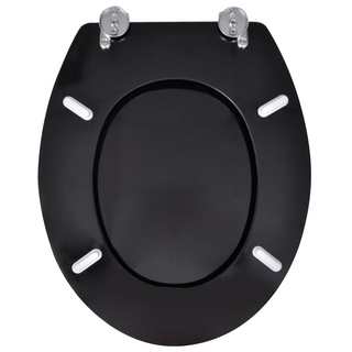 Toilet Seats with Lids 2 pcs MDF Black - Giant Lobelia