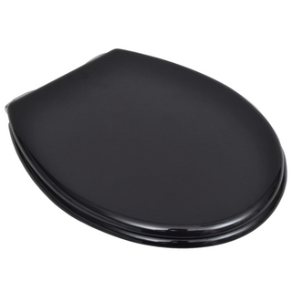 Toilet Seats with Soft Close Lids 2 pcs MDF Black - Giant Lobelia