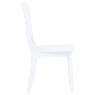 vidaXL Dining Chairs 6 pcs White Solid Rubber Wood - Giant Lobelia