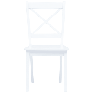 vidaXL Dining Chairs 6 pcs White Solid Rubber Wood - Giant Lobelia