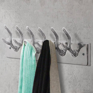 vidaXL Wardrobe Coat Hooks 4 pcs Silver Aluminium - Giant Lobelia