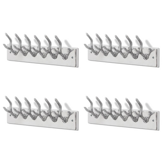 vidaXL Wardrobe Coat Hooks 4 pcs Silver Aluminium - Giant Lobelia