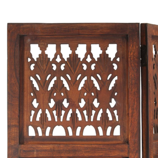 vidaXL Hand Carved 3-Panel Room Divider Brown 120x165 cm Solid Mango Wood - Giant Lobelia