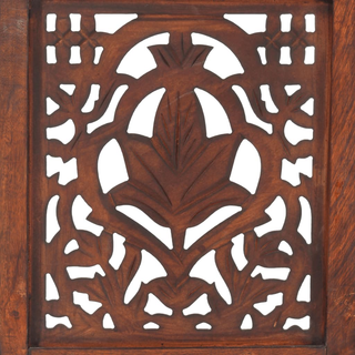 vidaXL Hand Carved 3-Panel Room Divider Brown 120x165 cm Solid Mango Wood - Giant Lobelia