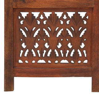 vidaXL Hand Carved 3-Panel Room Divider Brown 120x165 cm Solid Mango Wood - Giant Lobelia