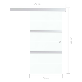 vidaXL Sliding Door ESG Glass and Aluminium 90x205 cm Silver - Giant Lobelia