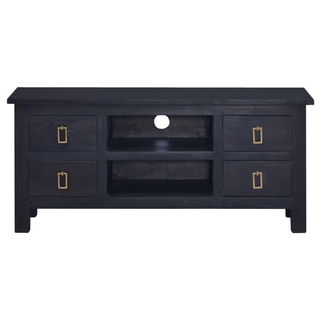 TV Cabinet Light Black Coffee 100x30x45 cm Solid Mahogany Wood - Giant Lobelia