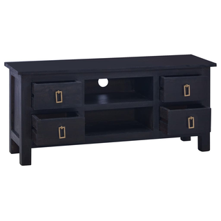 TV Cabinet Light Black Coffee 100x30x45 cm Solid Mahogany Wood - Giant Lobelia